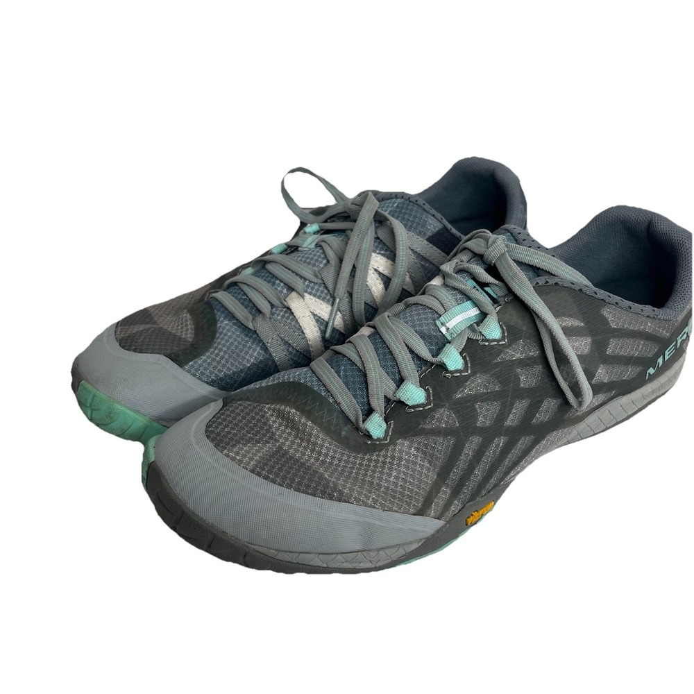 Merrell Shoe Womens 9.5 Gray Minimalist Trail Barefoot Vibram hiking outdoor